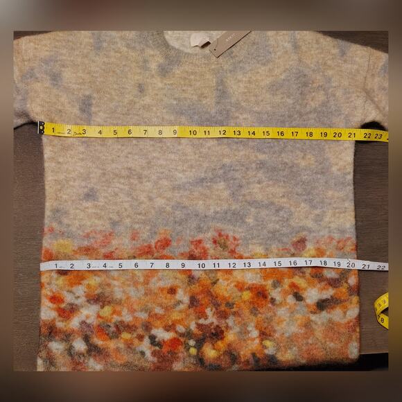 J.Crew Collection Alpaca–Merino Watercolor Floral Oversized Tunic Sweater NWT S - Picture 7 of 16